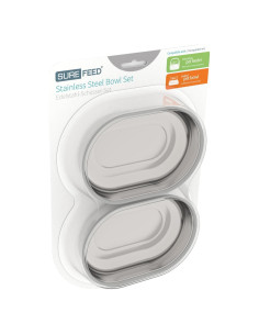 Conjunto de 2 Tazones de Acero Inoxidable SureFeed 414ml