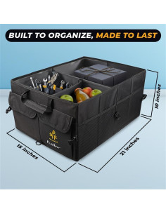 Organizador de Maletero EcoNour Plegable 49L para Auto - Negro 2