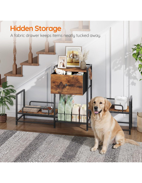 Soporte Elevado para Cuencos de Perro HOOBRO con Almacenamiento