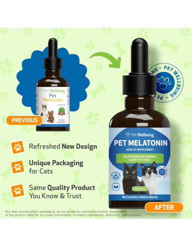 Suplemento de Melatonina para Gatos Pet Wellbeing 59 ml