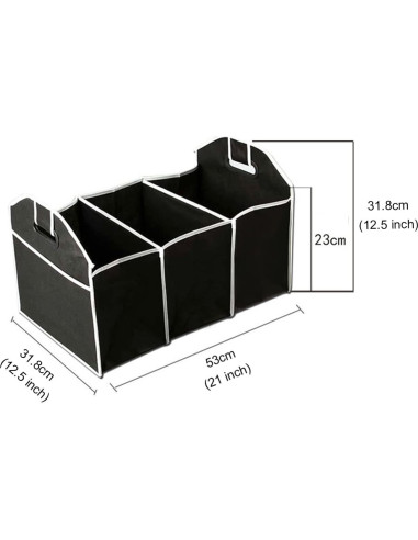 Organizador de Maletero ZYHW Plegable 3 Secciones Negro