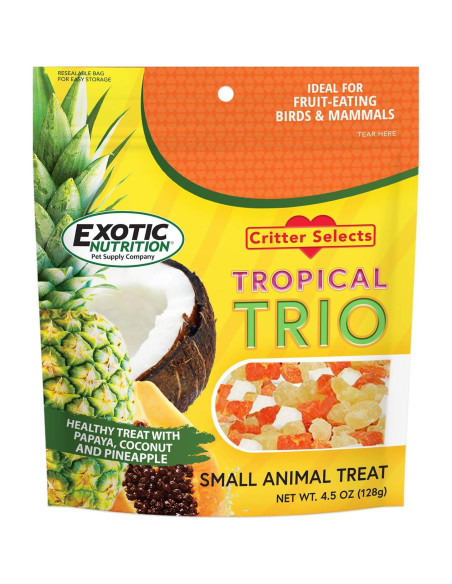 Trío Tropical Exotic Nutrition - Frutas Secas para Mascotas 127g