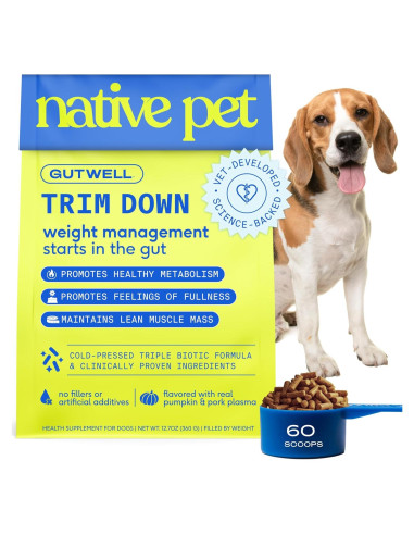 GutWell Trim Down - Suplemento para Pérdida de Peso Canino 60 Cucharadas