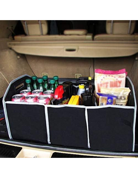 Organizador de Maletero ZYHW Plegable 3 Secciones Negro Organizador de Maletero ZYHW Plegable 3 Secciones Negro