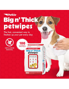 Toallitas para Mascotas Petkin 100 Unidades - Limpieza Suave y Efectiva 2