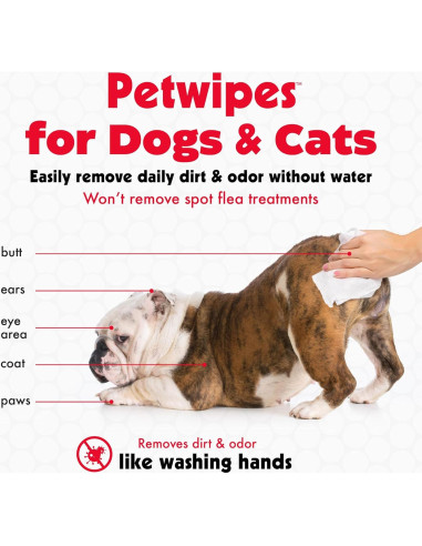 Toallitas para Mascotas Petkin 100 Unidades - Limpieza Suave y Efectiva