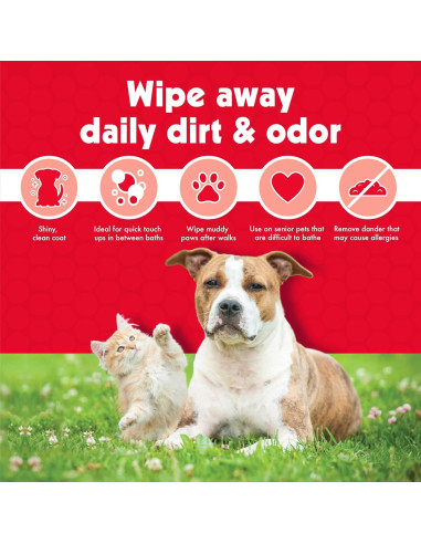 Toallitas para Mascotas Petkin 100 Unidades - Limpieza Suave y Efectiva