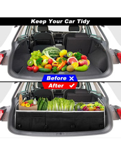 Organizador de Maletero de Coche GPUSFAK 3 Compartimentos Negro 2