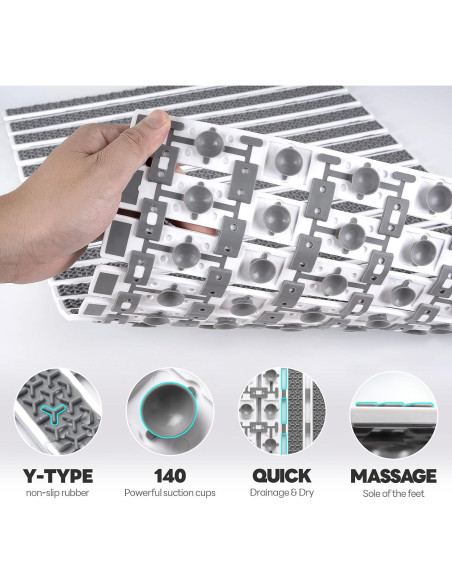 Alfombra Antideslizante para Ducha Volkee 68.8x39.9 cm Gris