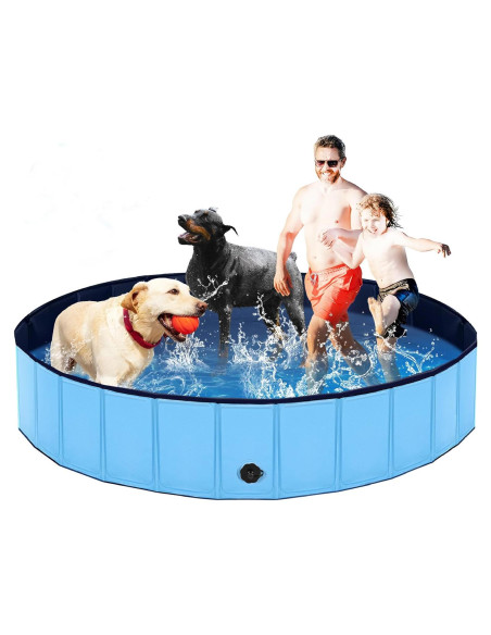 Piscina Plegable para Perros Lexda 200x30cm PVC Azul