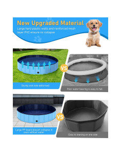 Piscina Plegable para Perros Lexda 200x30cm PVC Azul 2