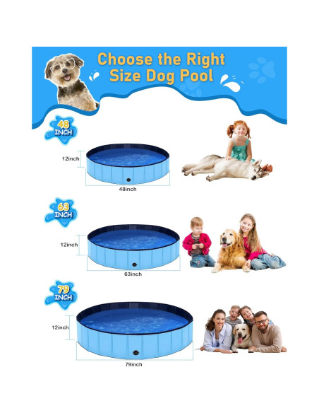 Piscina Plegable para Perros Lexda 200x30cm PVC Azul