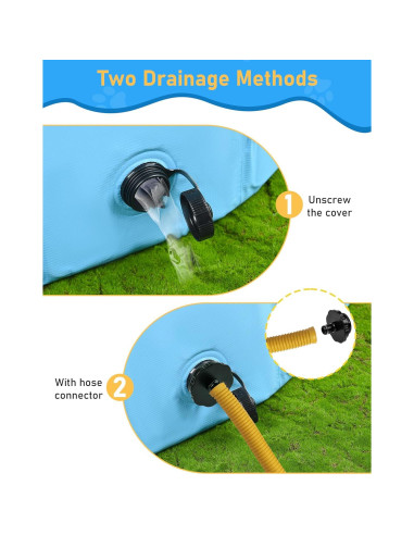 Piscina Plegable para Perros Lexda 200x30cm PVC Azul