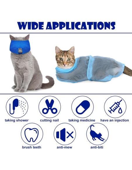 Conjunto de Aseo para Gatos Patelai 5 Piezas - Bolsa, Bozal, Cortauñas