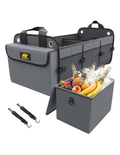 Organizador de Maletero MIKKUPPA con Nevera 100L Plegable Gris