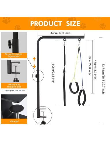 Brazo de Acicalamiento Ajustable WeGXY 73.66 cm para Perros