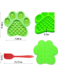 Alfombrilla de Lamer para Perros Uspace Verde 18 cm Silicona 2