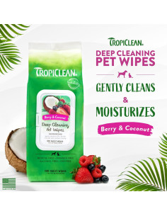 Toallitas de Limpieza Profunda TropiClean 100ct - Para Perros y Gatos 2