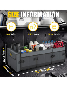 Organizador de Maletero MIKKUPPA con Nevera 100L Plegable Gris 2