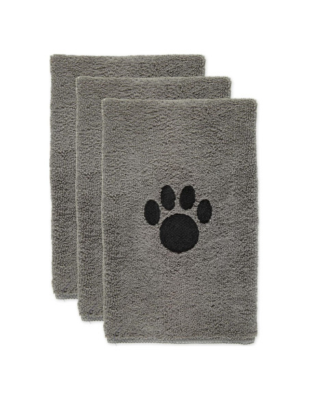 Set de 3 Toallas de Microfibra para Mascotas Bone Dry 38x76 cm Gris