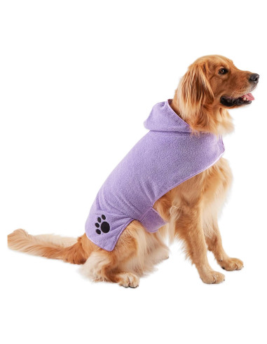 Bata para Mascotas Bone Dry Grande Microfibra Lavanda