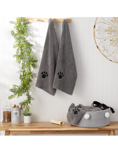 Set de 3 Toallas de Microfibra para Mascotas Bone Dry 38x76 cm Gris