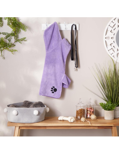 Bata para Mascotas Bone Dry Grande Microfibra Lavanda