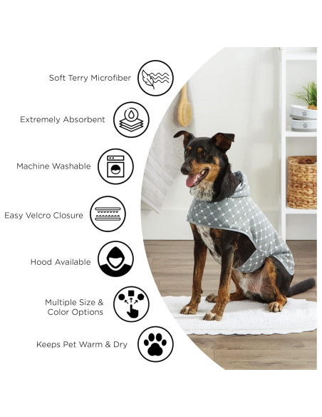 Bata para Mascotas Bone Dry Grande Microfibra Lavanda