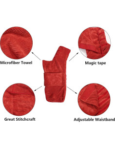 Toalla Secadora para Perros Geyecete Rojo Piña XS 2