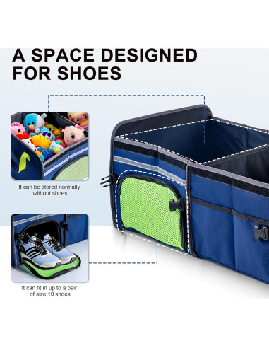 Organizador de Maletero SugarFox 95L Plegable Azul con Hielo