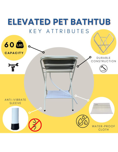 Bañera Plegable para Mascotas UNIEKWAVE 64.8x46.9 cm