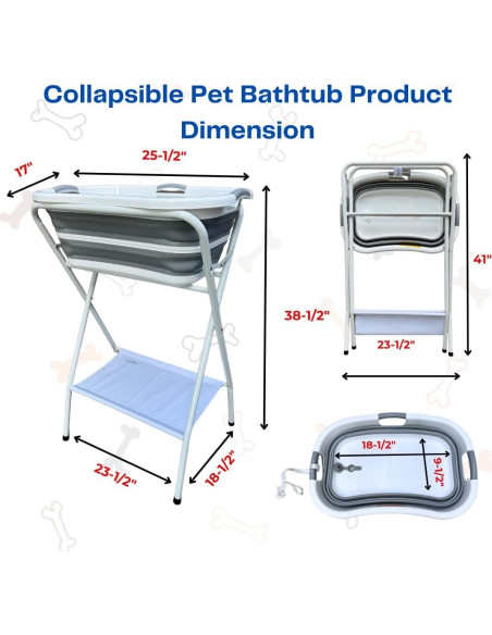 Bañera Plegable para Mascotas UNIEKWAVE 64.8x46.9 cm