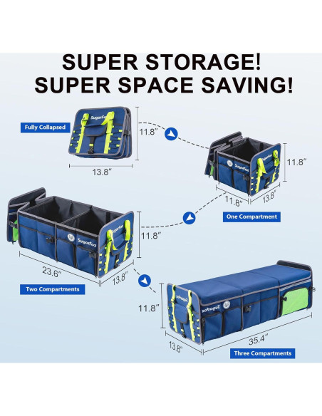 Organizador de Maletero SugarFox 95L Plegable Azul con Hielo Organizador de Maletero SugarFox 95L Plegable Azul con Hielo