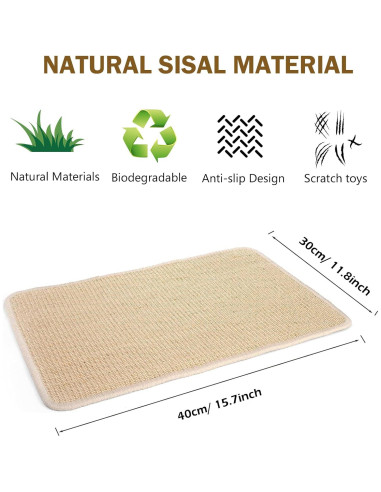 Alfombra Rascadora para Conejos KABASI 2 Piezas 40x30 cm