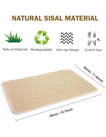 Alfombra Rascadora para Conejos KABASI 2 Piezas 40x30 cm