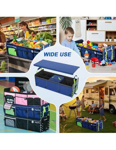 Organizador de Maletero SugarFox 95L Plegable Azul con Hielo