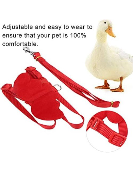 Arnés Ajustable para Patos y Pollos Pssopp - Chaleco Transpirable Rojo M