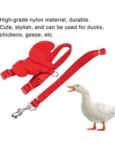 Arnés Ajustable para Patos y Pollos Pssopp - Chaleco Transpirable Rojo M
