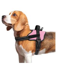 Arnés para Perros Rabbitgoo Mediano Rosa Ajustable Reflectante