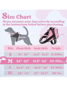 Arnés para Perros Rabbitgoo Mediano Rosa Ajustable Reflectante 2