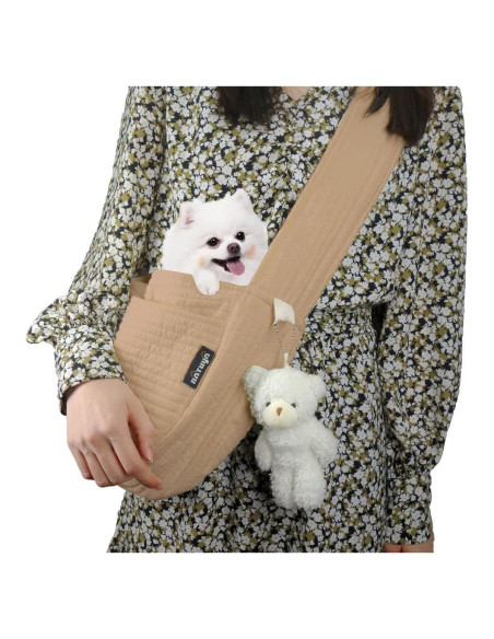 Transportín Bandolera para Perros Pequeños NATUYA Marrón