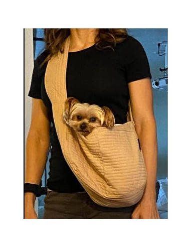 Transportín Bandolera para Perros Pequeños NATUYA Marrón