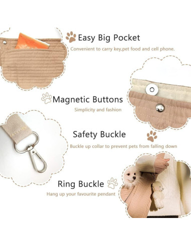 Transportín Bandolera para Perros Pequeños NATUYA Marrón