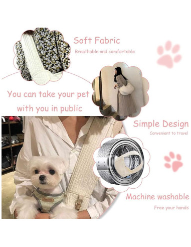 Transportín Bandolera para Perros Pequeños NATUYA Marrón