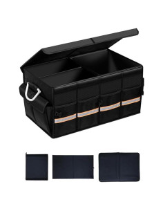 Organizador de Maletero de Coche Slrongpowlr 66L Plegable Negro