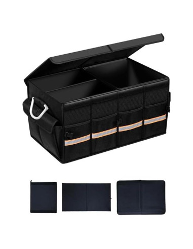 Organizador de Maletero de Coche Slrongpowlr 66L Plegable Negro