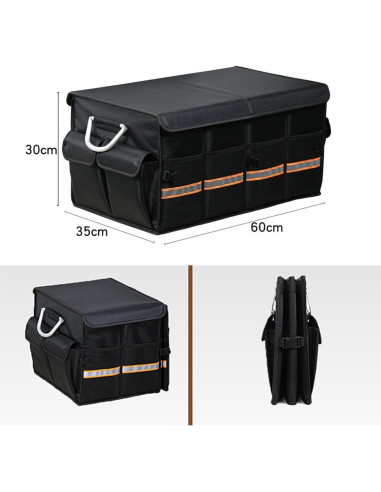 Organizador de Maletero de Coche Slrongpowlr 66L Plegable Negro