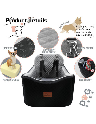 Asiento Elevador para Perros VERGODPRO - Negro y Gris, 50x45x50 cm