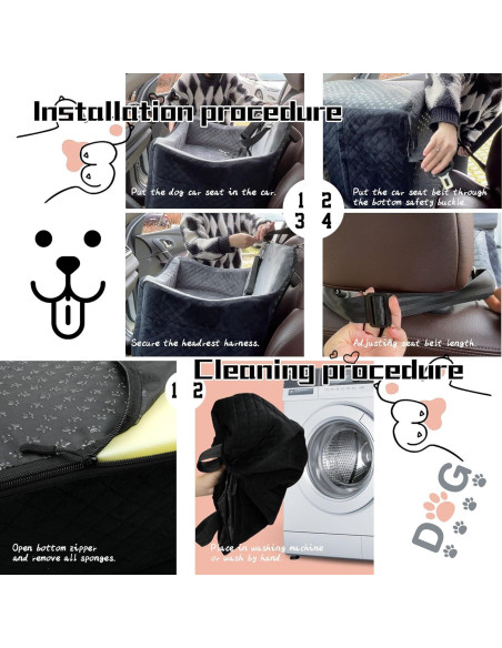 Asiento Elevador para Perros VERGODPRO - Negro y Gris, 50x45x50 cm