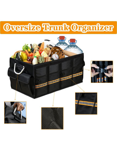 Organizador de Maletero de Coche Slrongpowlr 66L Plegable Negro